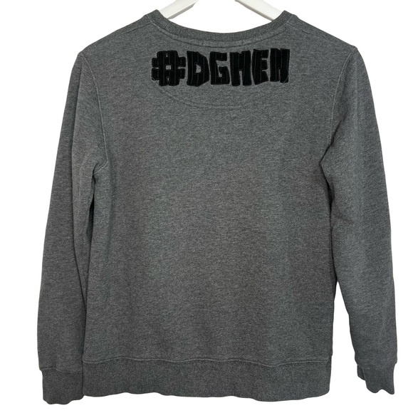 Dolce & Gabbana Sicilian Man Patch Crew Neck Sweatshirt Mens Small Gray #DGMEN - Picture 3 of 6